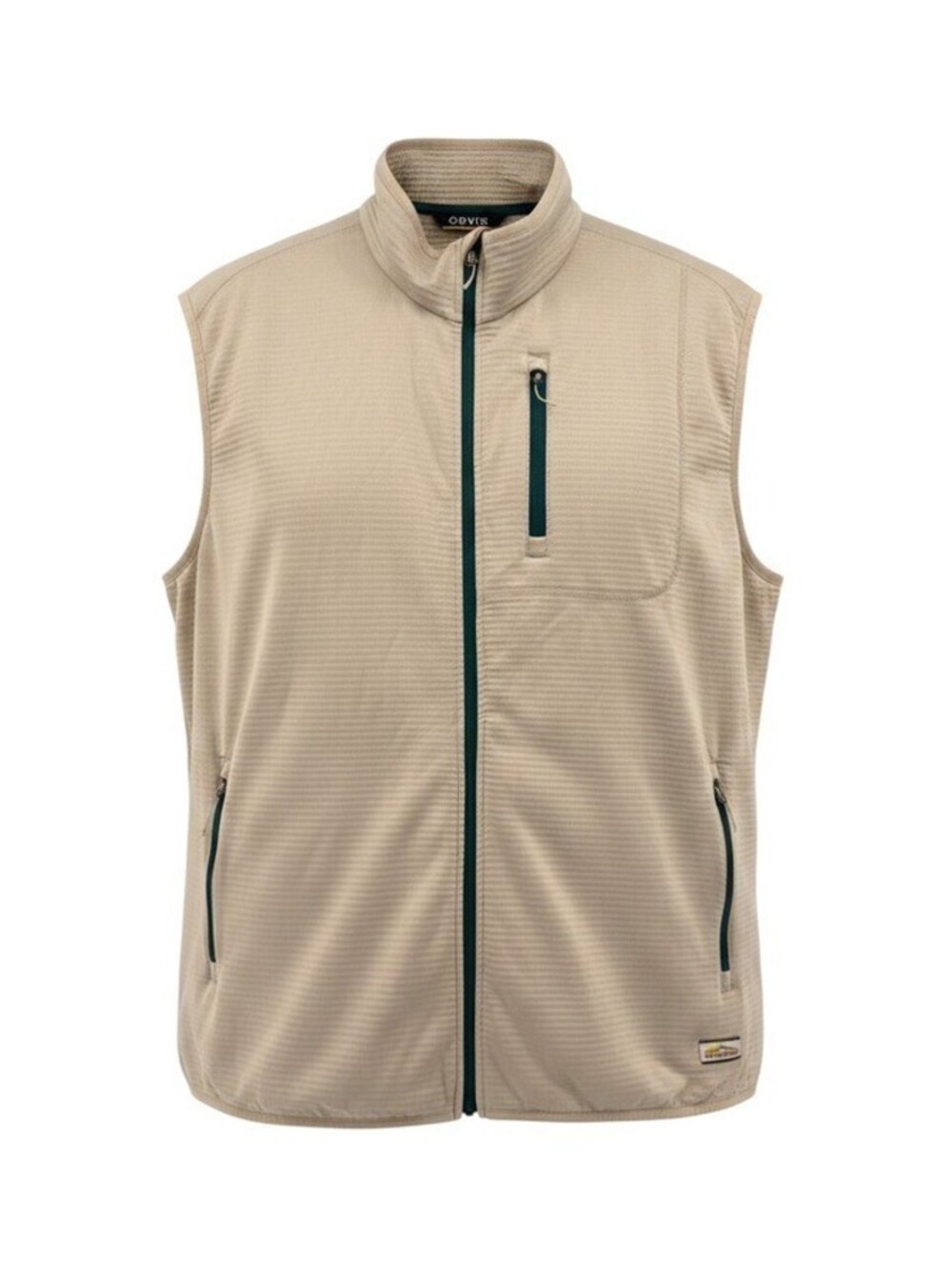Orvis Men s Sleeveless Microfiber Vest Zip Pockets Full Zip Beige Size XXL